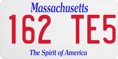MA license plate 162TE5