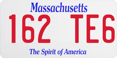 MA license plate 162TE6