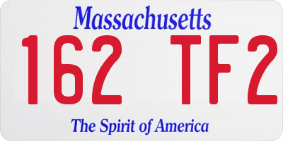 MA license plate 162TF2