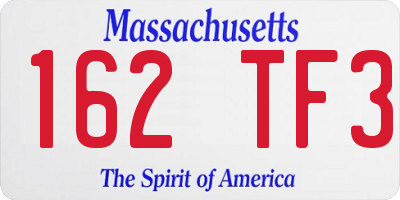 MA license plate 162TF3