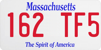 MA license plate 162TF5