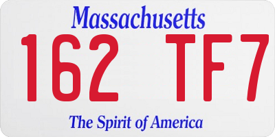 MA license plate 162TF7