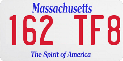 MA license plate 162TF8