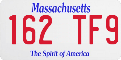 MA license plate 162TF9