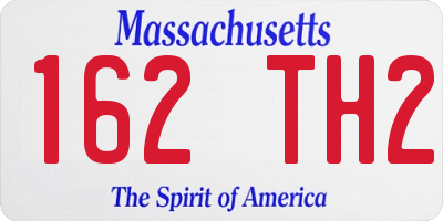 MA license plate 162TH2