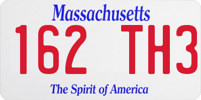 MA license plate 162TH3