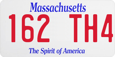 MA license plate 162TH4