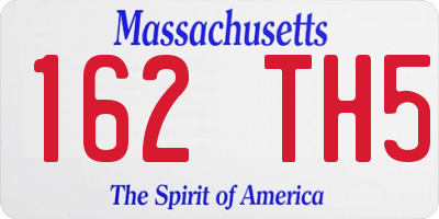 MA license plate 162TH5