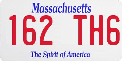 MA license plate 162TH6