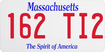 MA license plate 162TI2