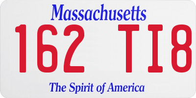 MA license plate 162TI8