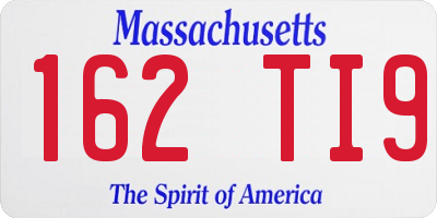 MA license plate 162TI9