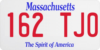MA license plate 162TJ0