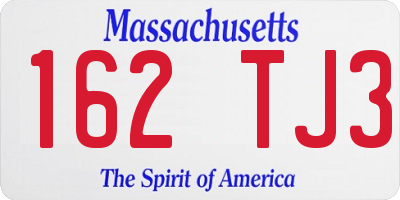 MA license plate 162TJ3