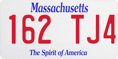 MA license plate 162TJ4