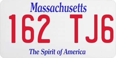 MA license plate 162TJ6