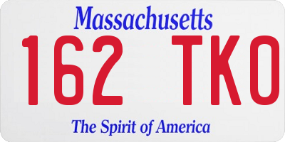 MA license plate 162TK0