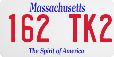 MA license plate 162TK2