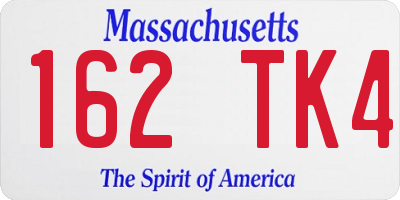 MA license plate 162TK4