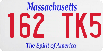 MA license plate 162TK5