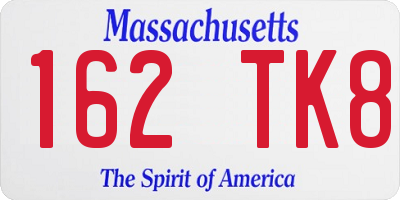 MA license plate 162TK8