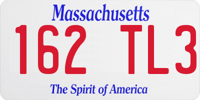 MA license plate 162TL3