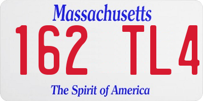 MA license plate 162TL4