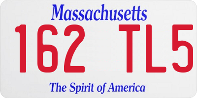 MA license plate 162TL5