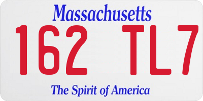 MA license plate 162TL7