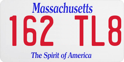 MA license plate 162TL8
