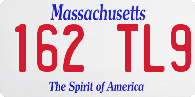 MA license plate 162TL9