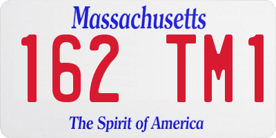 MA license plate 162TM1
