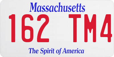 MA license plate 162TM4