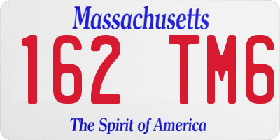 MA license plate 162TM6