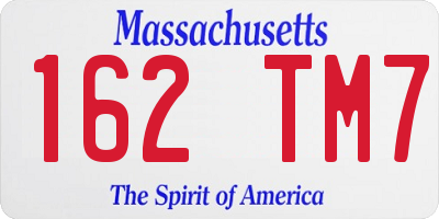 MA license plate 162TM7