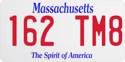 MA license plate 162TM8