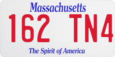 MA license plate 162TN4