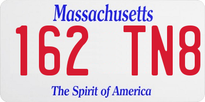 MA license plate 162TN8