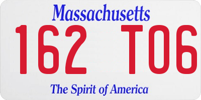 MA license plate 162TO6