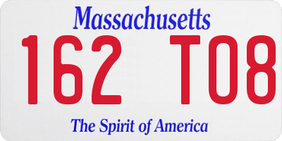 MA license plate 162TO8