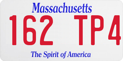 MA license plate 162TP4