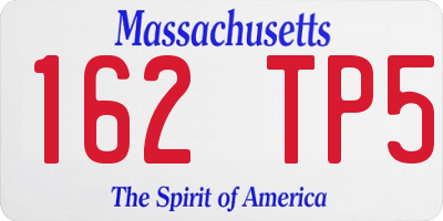MA license plate 162TP5