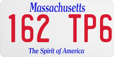 MA license plate 162TP6