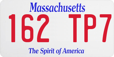 MA license plate 162TP7