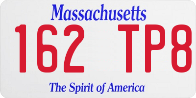 MA license plate 162TP8