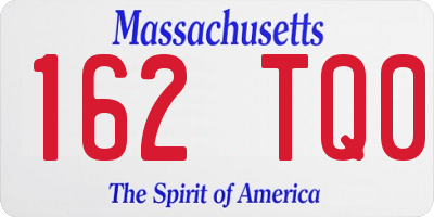 MA license plate 162TQ0