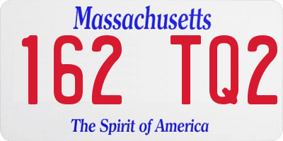 MA license plate 162TQ2