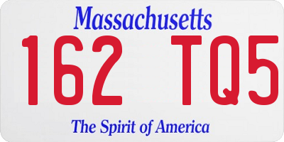 MA license plate 162TQ5