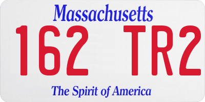 MA license plate 162TR2