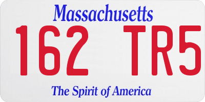 MA license plate 162TR5